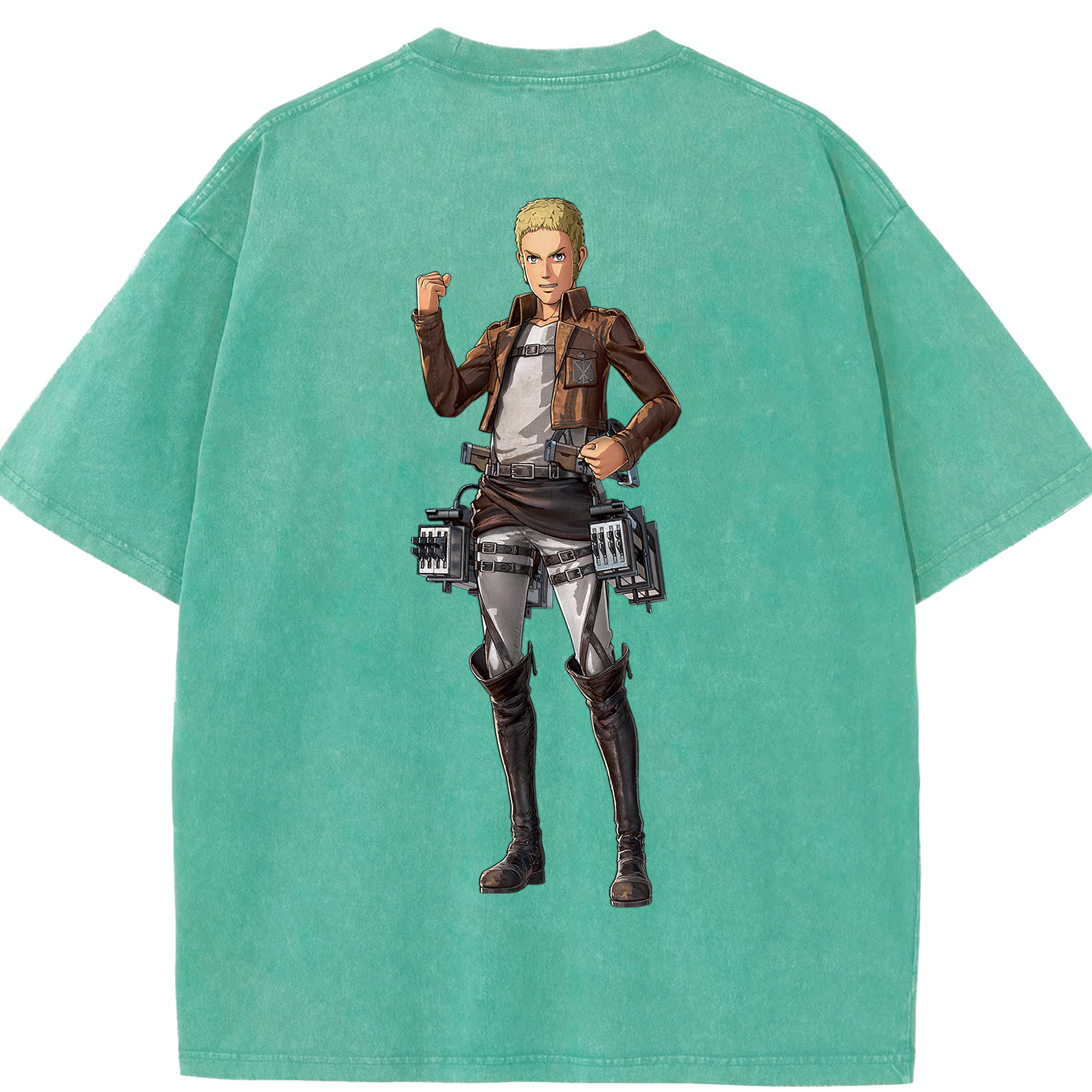 （画像用） 進撃の巨人 ライナー・ブラウン Attack on Titan Reiner Braun 綿100% ヴィンテージ風 半袖Tシャツ（背面プリント）